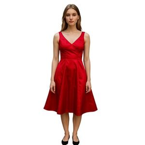 Davids Bridal Red Gown Sleeveless Flower‎ girl Child Kid Size 10 JB2532 Junior